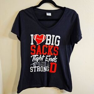 Football Women's Funny Tee Short Sleeve Size Medium